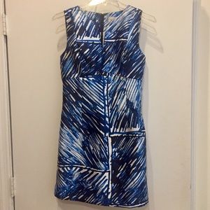 Milly Blue Scribble Print Sheath Dress | Size 2